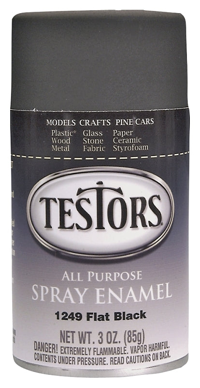 Testors 1249T Craft Paint, Flat, Black, 3 oz, Bottle