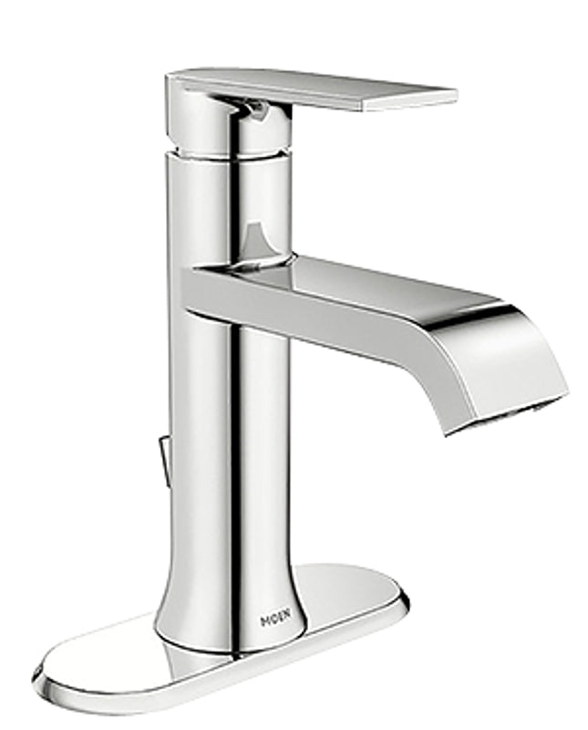 Moen Genta Series WS84760 Bathroom Faucet, 1.2 gpm, 1-Handle, Metal, Chrome, 4 in Faucet Centers, Lever Handle