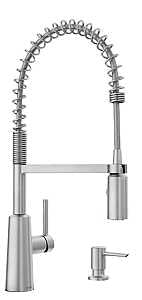 Moen Nori Series 87897SRS Pre-Rinse Spring Kitchen Faucet, 1.5 gpm, 1-Handle, Metal, Spot Resist Brushed Nickel