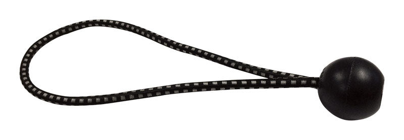 AHC Black Bungee Ball Cord 9 in. L X 0.2 in. 50 lb 1 pk, Pack of 50