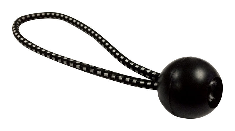 AHC Black Bungee Ball Cord 6 in. L X 0.2 in. 50 lb 1 pk, Pack of 50
