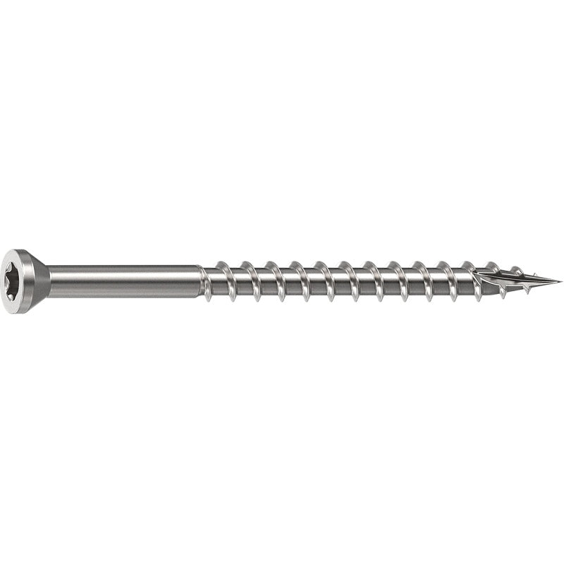 Camo 0350150 Deck Screw, 0.163 in Thread, 2-1/2 in L, Trim Head, Star Drive, Sharp, Type-17 Point, 305 Stainless Steel