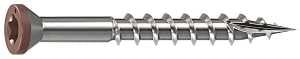 Camo 0353000BS Deck Screw, 0.163 in Thread, Trim Head, Star Drive, Sharp, Type-17 Point, 316 Stainless Steel, Brown