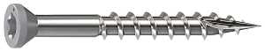 Camo 0353000ES Deck Screw, 0.163 in Thread, 1-5/8 in L, Trim Head, Sharp, Type-17 Point, 316 Stainless Steel, Gray