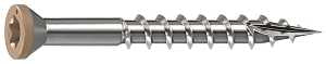 Camo 0353000TS Deck Screw, 0.163 in Thread, 1-5/8 in L, Trim Head, Sharp, Type-17 Point, 316 Stainless Steel, Tan