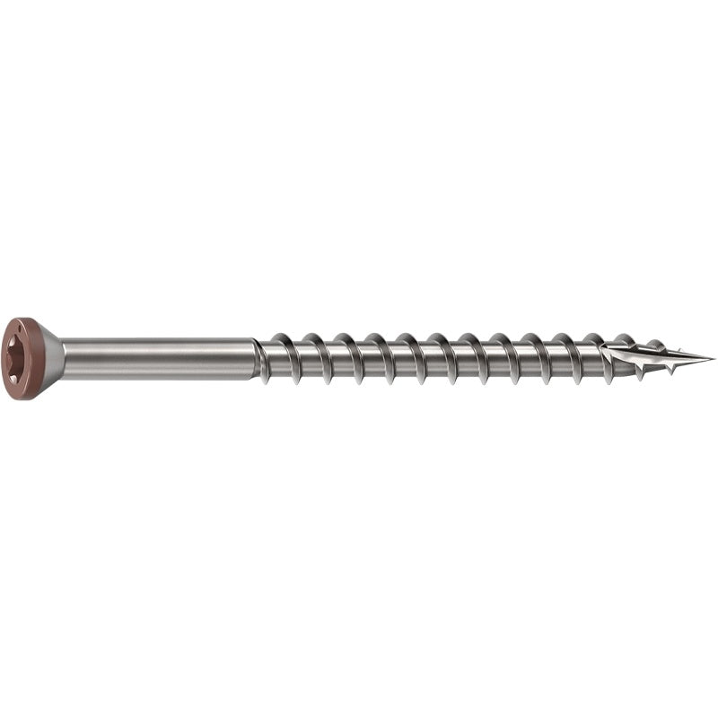 Camo 0353050BS Deck Screw, 0.163 in Thread, 2-1/2 in L, Star Drive, Sharp, Type-17 Point, 316 Stainless Steel, Brown