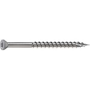 Camo 0353050ES Deck Screw, 0.163 in Thread, 2-1/2 in L, Star Drive, Sharp, Type-17 Point, 316 Stainless Steel, Gray