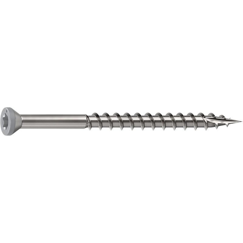 Camo 0353050ES Deck Screw, 0.163 in Thread, 2-1/2 in L, Star Drive, Sharp, Type-17 Point, 316 Stainless Steel, Gray