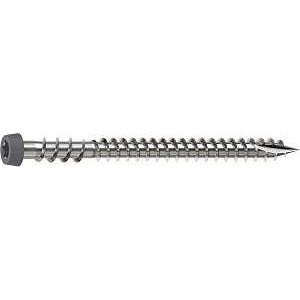 Camo 0367158GS Deck Screw, #10 Thread, 2-1/2 in L, Reverse Upper Thread, Trim Head, Star Drive, Sharp, Dark Gray