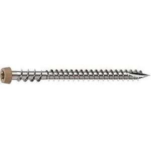 Camo 0367158TS Deck Screw, #10 Thread, 2-1/2 in L, Reverse Upper Thread, Trim Head, Star Drive, Type-17 Point, Tan