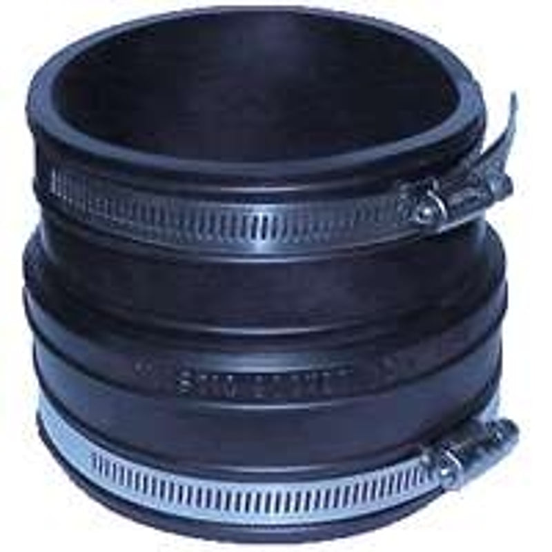 Fernco P1059-33 Flexible Coupling, 3 in, 3.99 in L, Socket, PVC, Black, 4.3 psi Pressure