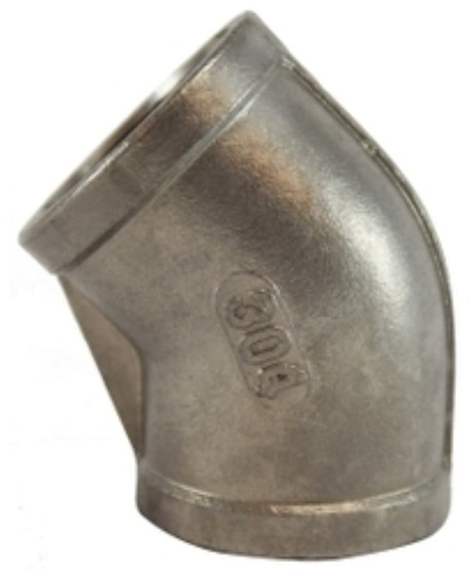 Midland Industries 62181BAG Pipe Elbow, 1/4 in, 45 deg Angle, Stainless Steel, 300 psi Pressure