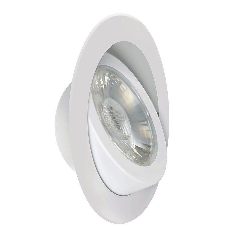 Feit Electric LEDR6XT/ADJ/6WYCA Adjustable Angle Recessed Downlight, 10.3 W, 120 V, LED Lamp, Aluminum, White