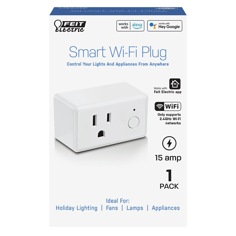 Feit Electric PLUG/WIFI Indoor Smart Plug, 120 V, White