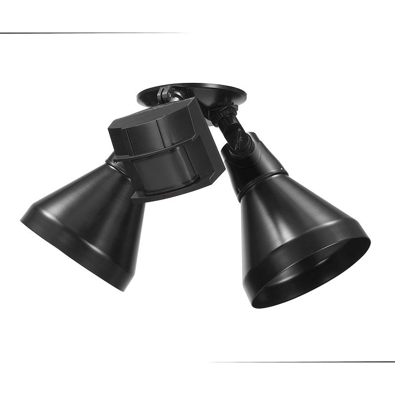 globe 17000140 Security Flood Light, 120 V, 2 -Lamp, LED Lamp, 4000 K Color Temp, Plastic Fixture, Black Fixture