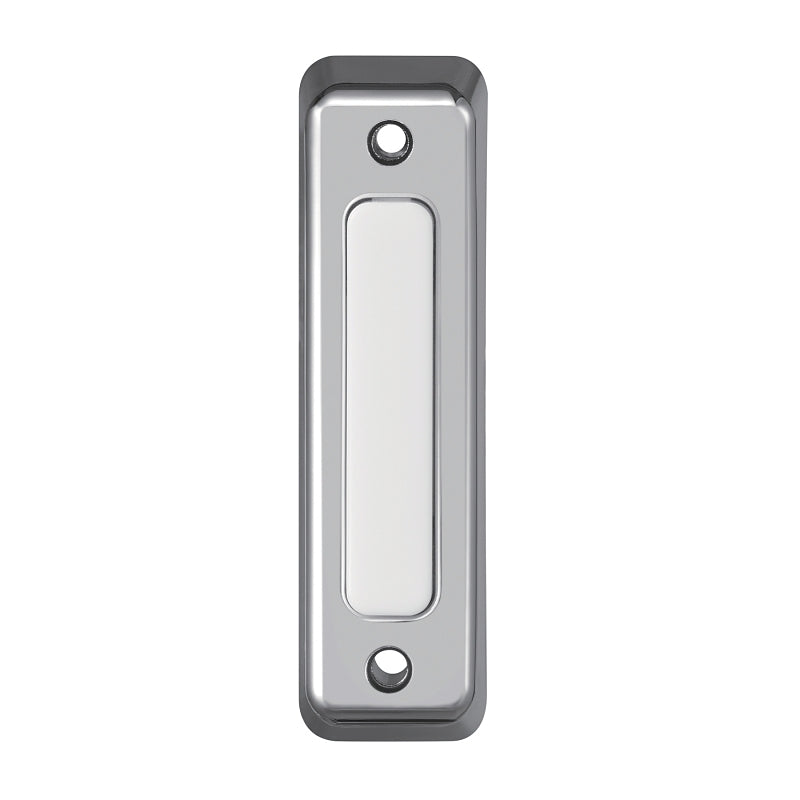 Heath Zenith Satin Nickel Plastic Wired Push Doorbell Button 18000222, Rectangular, Metal, Silver
