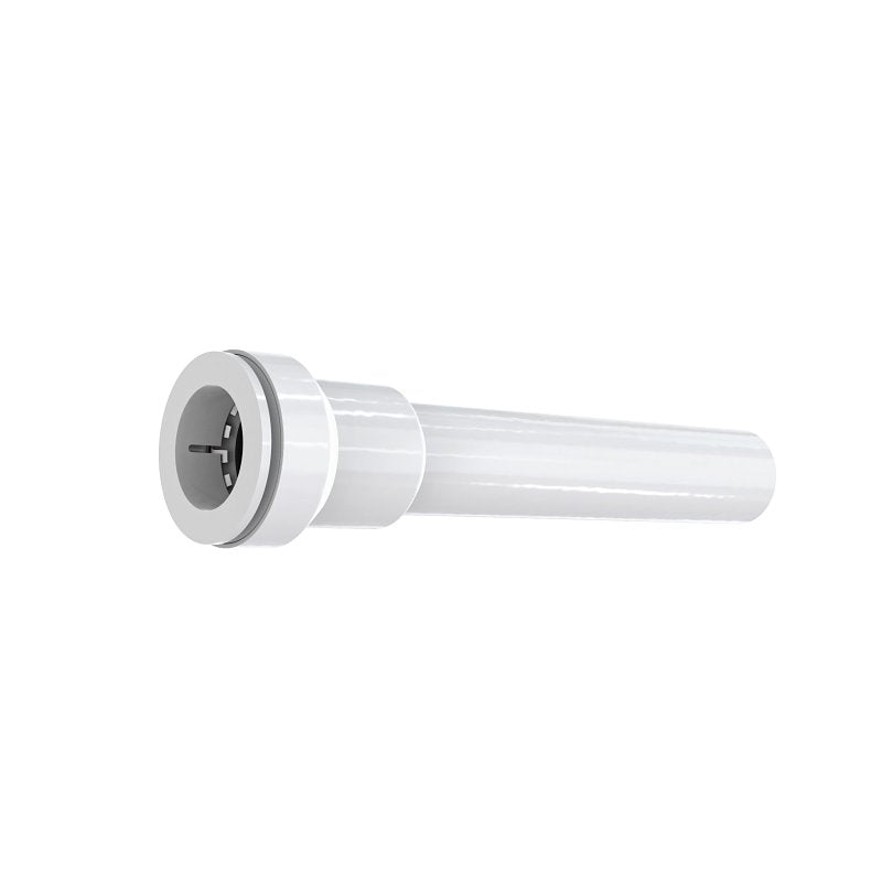 Insta-Plumb 42-8IPK Pipe Extension Tube, 1-1/4 in, 12 in L, Push-To-Connect, Plastic, White