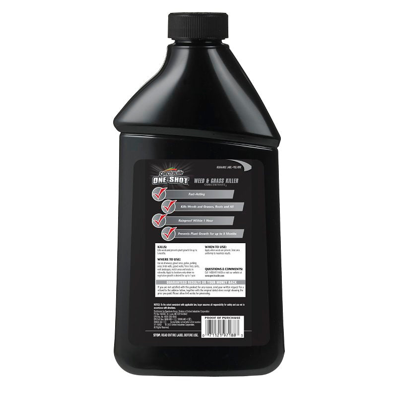 Spectracide ONE-SHOT HG-97188 Weed and Grass Killer Concentrate, Liquid, Clear/Pale Yellow, 32 fl-oz Bottle