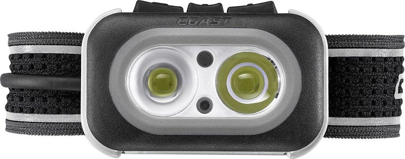Coast RL20R 30899 Headlamp, ZITHION Rechargeable Battery, LED Lamp, Ultra View Flood, BULLS-EYE Spot Beam