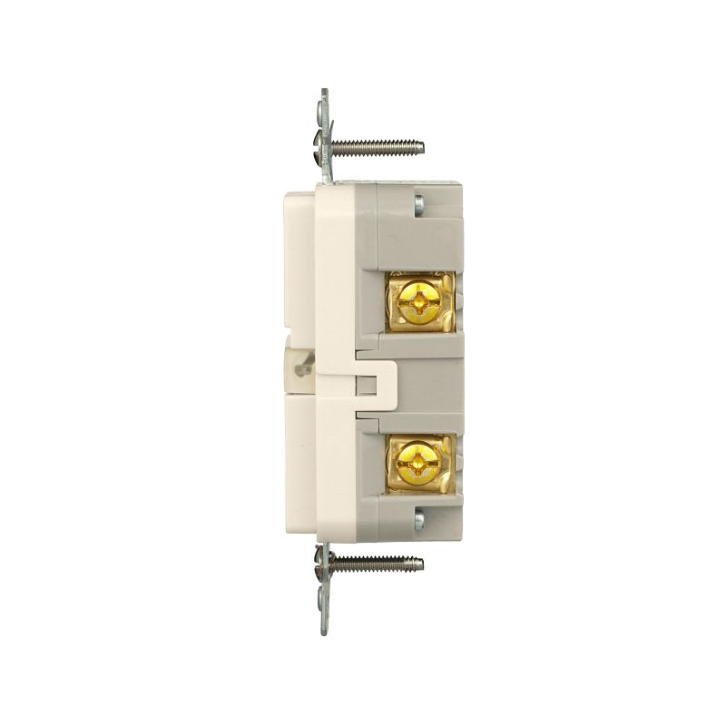 Eaton GF20LA Self-Test GFCI Receptacle, 125 V, 20 A, NEMA: NEMA 5-20R, Back, Side Wiring, Light Almond