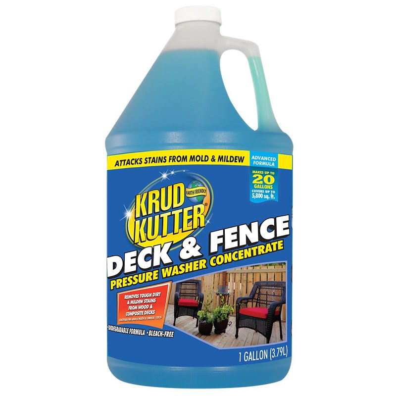 Krud Kutter Advanced Formula Series 385465 Deck and Fence Pressure Washer Concentrate, Liquid, 1 gal Bottle, Pack of 4