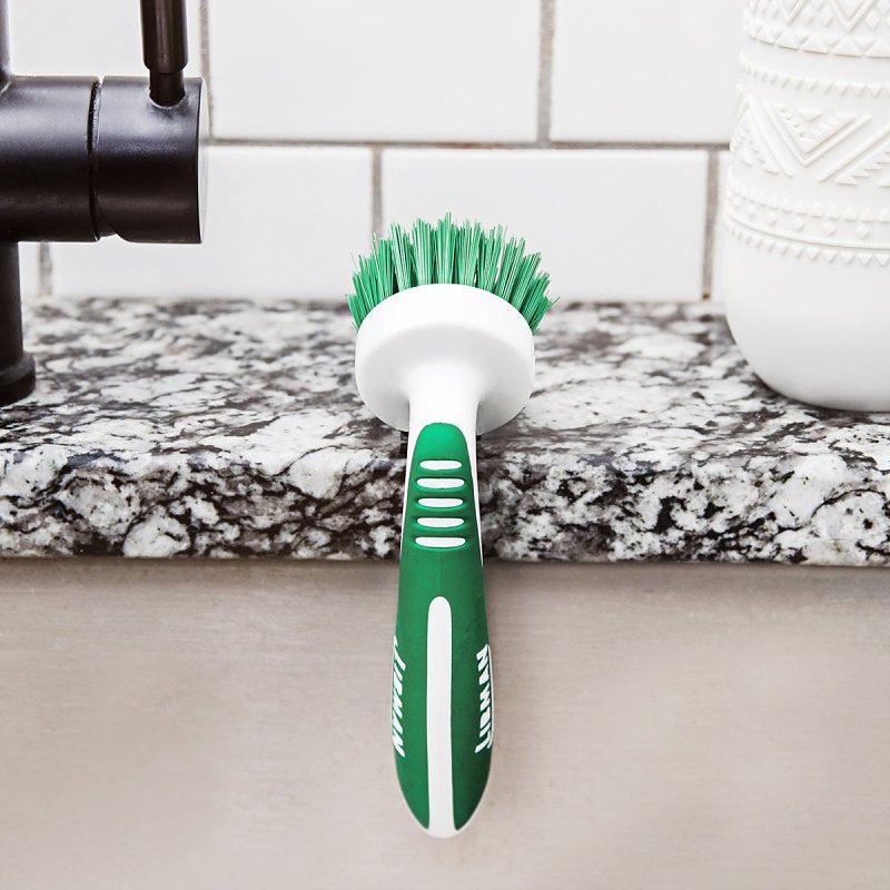 Libman 42 Kitchen Brush, 13/16 in L Trim, 2 in W Brush, Pet Bristle, 6-3/4 in L, Green/White