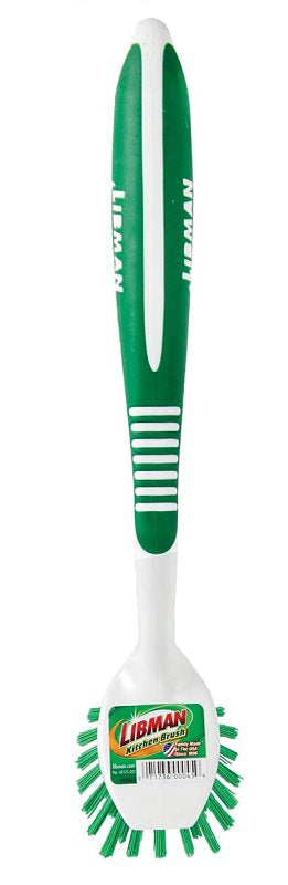 Libman 45 Kitchen Brush, 7/8 in L Trim, 2 in W Brush, Polymer Bristle, 10.13 in L, Santoprene Handle