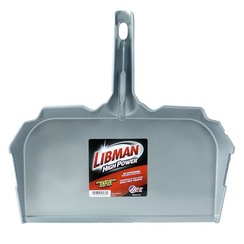 Libman 581 Dustpan, 17.88 in L, 18.13 in W, Polypropylene, Gray