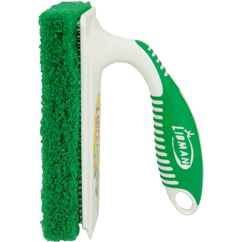 Libman 1161 Tile and Tub Scrub, Recycled Plastic Abrasive, 6 in L, 3 in W, Green/White