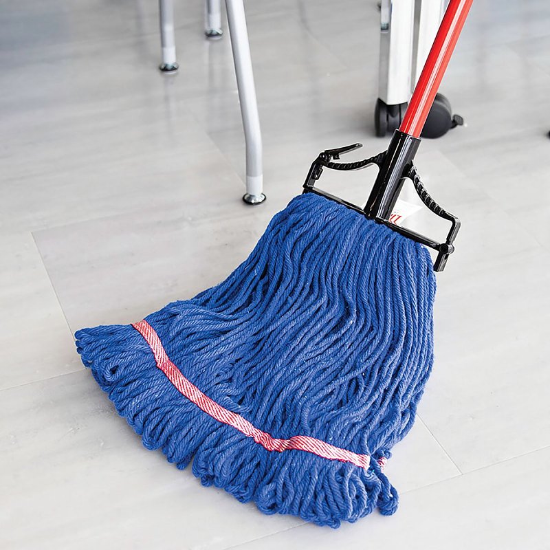 Libman 968 Large Wet Mop Refill, 20 oz, Cotton/Polyester/Rayon, Blue