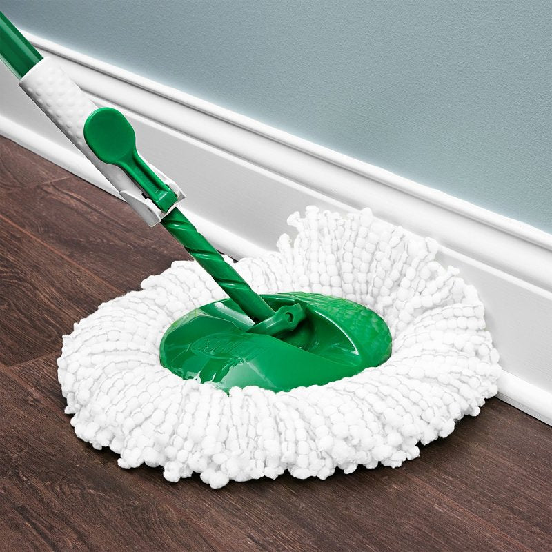 Libman Tornado 1284 Spin Mop Refill, Snap-On, Microfiber, Green/White