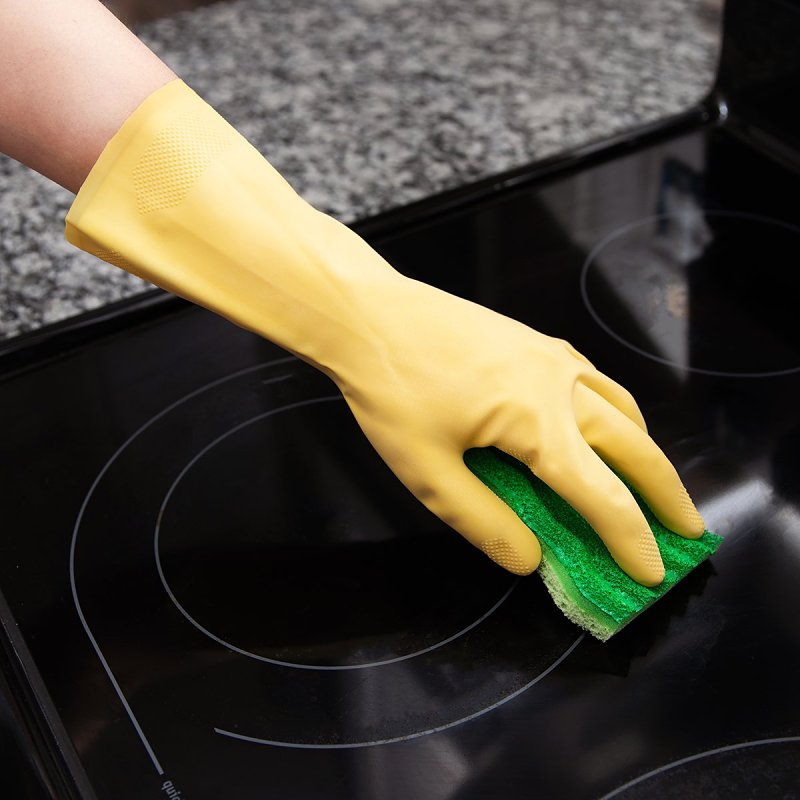 Libman 1322 All Purpose Reusable Gloves, L, 12 in L, Latex, Yellow