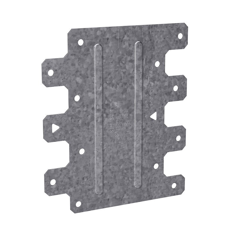 Simpson Strong-Tie LTP LTP5 Lateral Tie Plate, 4-1/2 in W, 5-1/8 in H, Steel, Galvanized/Zinc, Pack of 100