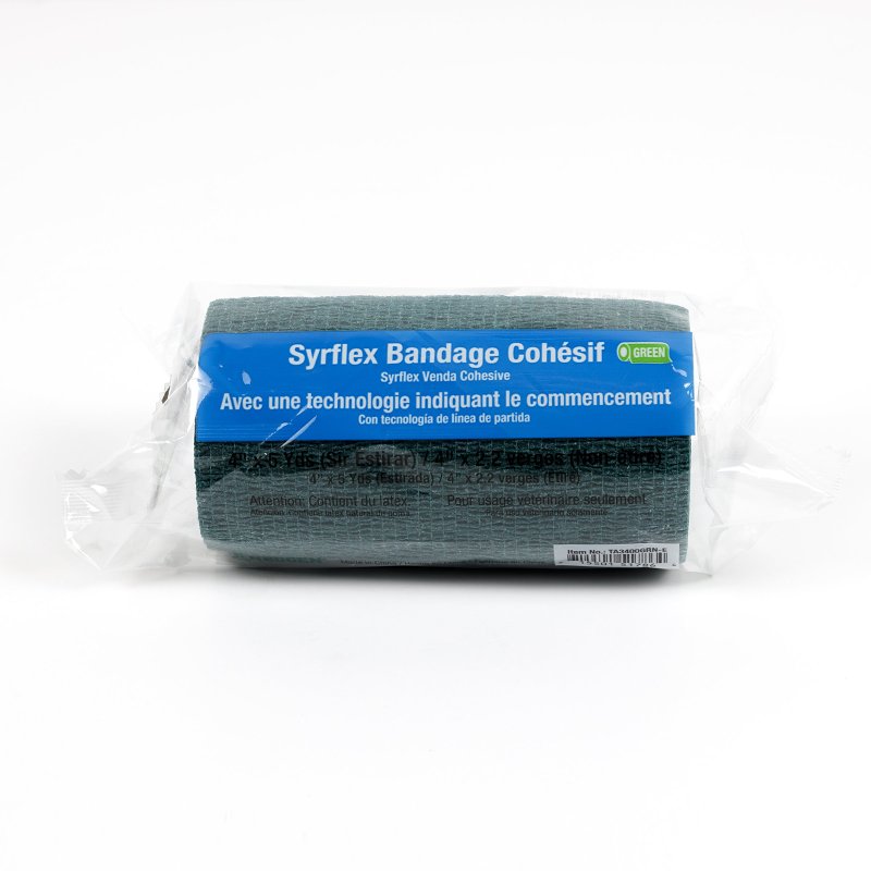 Neogen SyrFlex TA3400GRN-E Cohesive Bandage, 5 yd L, 4 in W, Green