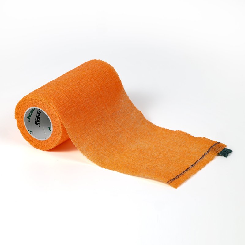 Ideal SyrFlex Series TA3400OR-E Cohesive Flexible Bandage, 5 yd L, 4 in W, Orange