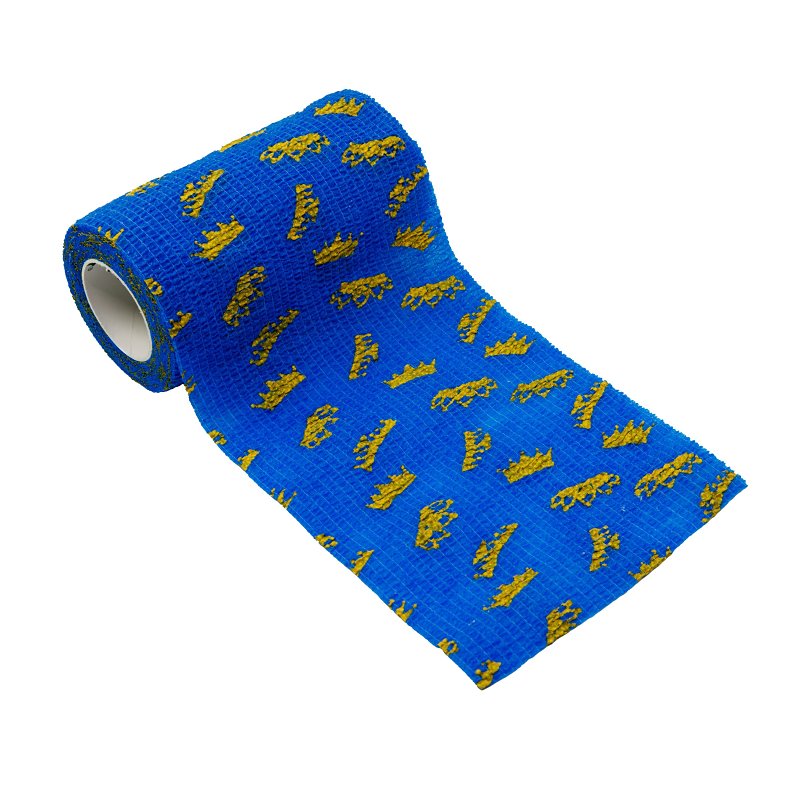 Ideal SyrFlex TA3400BLUP-4PK Crown Cohesive Bandage, 5 yd L, 4 in W, Rubber Latex Bandage, Blue