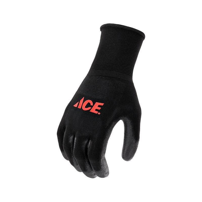Ace Men's Indoor/Outdoor Coated Work Gloves Black L 1 pair