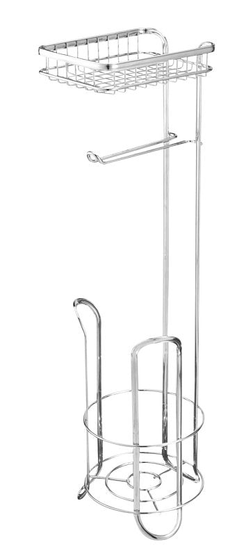 iDESIGN 79260 Toilet Paper Holder with Shelf, Chrome, Pack of 4