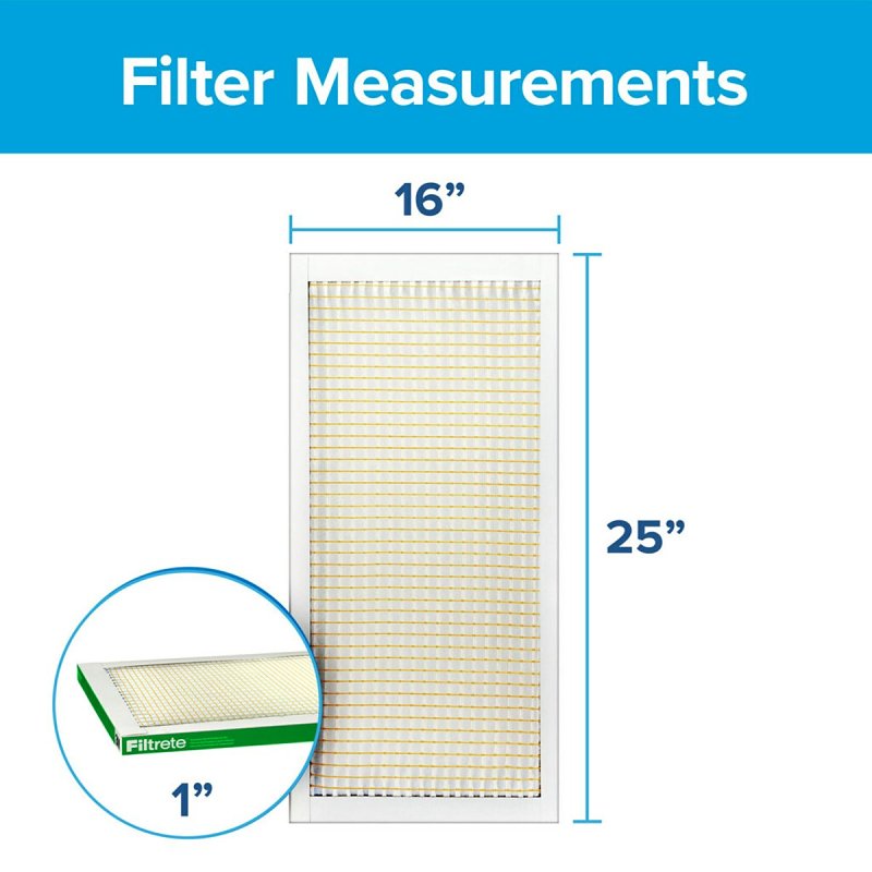 Filtrete 701-4 Air Filter, 25 in L, 16 in W, 8 MERV, 700 MPR, Fiberglass Frame, Pack of 4