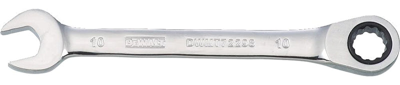DEWALT DWMT72298OSP Combination Wrench, Metric, 10 mm Head, 5-5/32 in L, 12-Point, Chrome, Comfort-Grip Handle