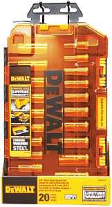 DEWALT DWMT73812 Series Socket Set, Chrome, Includes: 10 to 19 mm Metric Deep Sockets