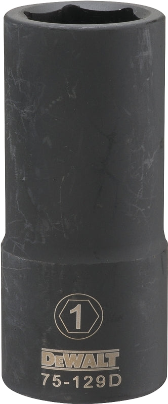 DEWALT DWMT75129OSP Impact Socket, 1 in Socket, 1-13/32 in D Socket, 3/4 in Drive, 6-Point, CR-440 Steel, Black Oxide