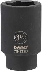 DEWALT DWMT75131OSP Impact Socket, 1-1/2 in Socket, 1-9/16 in D Socket, 3/4 in Drive, 6-Point, CR-440 Steel