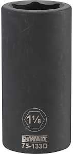 DEWALT DWMT75133OSP Impact Socket, 1-1/8 in Socket, 1-13/32 in D Socket, 3/4 in Drive, 6-Point, CR-440 Steel