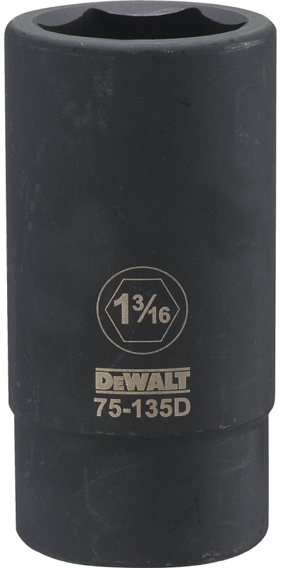DEWALT DWMT75135OSP Impact Socket, 1-3/16 in Socket, 1-13/32 in D Socket, 3/4 in Drive, 6-Point, CR-440 Steel