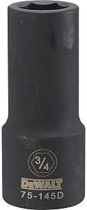 DEWALT DWMT75145OSP Impact Socket, 3/4 in Socket, 13/16 in D Socket, 3/4 in Drive, 6-Point, CR-440 Steel, Black Oxide