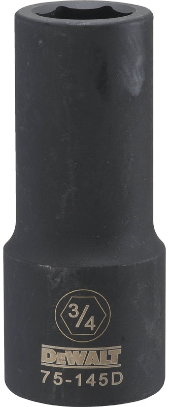 DEWALT DWMT75145OSP Impact Socket, 3/4 in Socket, 13/16 in D Socket, 3/4 in Drive, 6-Point, CR-440 Steel, Black Oxide