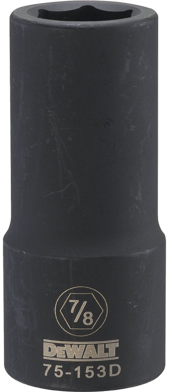 DEWALT DWMT75153OSP Impact Socket, 7/8 in Socket, 1-1/32 in D Socket, 3/4 in Drive, 6-Point, CR-440 Steel, Black Oxide