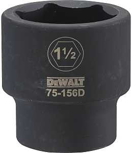 DEWALT DWMT75156OSP Impact Socket, 1-1/2 in Socket, 15/16 in D Socket, 3/4 in Drive, 6-Point, CR-440 Steel, Black Oxide