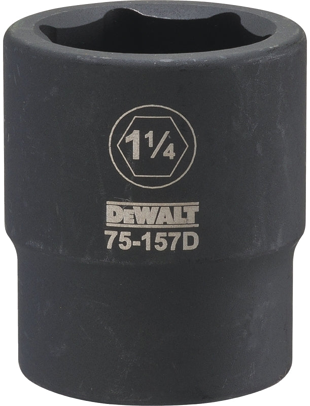 DEWALT DWMT75157OSP Impact Socket, 1-1/4 in Socket, 23/32 in D Socket, 3/4 in Drive, 6-Point, CR-440 Steel, Black Oxide